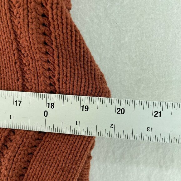 ASTR The Label Sweater Womens M Burnt Orange Cable Knit Balloon Sleeve Pullover - Picture 3 of 10